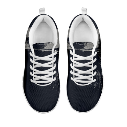 Monochrome Eagle Print White Sneakers
