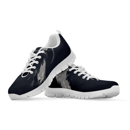 Monochrome Eagle Print White Sneakers