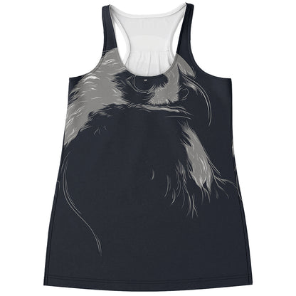 Monochrome Eagle Print Women's Racerback Tank Top