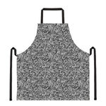 Monochrome Graffiti Hippie Pattern Print Apron