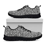 Monochrome Graffiti Hippie Pattern Print Black Sneakers