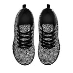 Monochrome Graffiti Hippie Pattern Print Black Sneakers