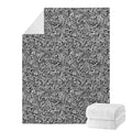 Monochrome Graffiti Hippie Pattern Print Blanket