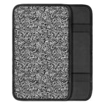 Monochrome Graffiti Hippie Pattern Print Car Center Console Cover