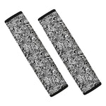 Monochrome Graffiti Hippie Pattern Print Car Seat Belt Covers