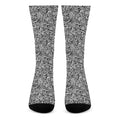 Monochrome Graffiti Hippie Pattern Print Crew Socks