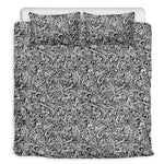 Monochrome Graffiti Hippie Pattern Print Duvet Cover Bedding Set