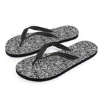 Monochrome Graffiti Hippie Pattern Print Flip Flops
