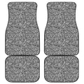 Monochrome Graffiti Hippie Pattern Print Front and Back Car Floor Mats