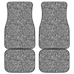 Monochrome Graffiti Hippie Pattern Print Front and Back Car Floor Mats