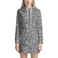 Monochrome Graffiti Hippie Pattern Print Pullover Hoodie Dress