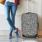 Monochrome Graffiti Hippie Pattern Print Luggage Cover