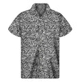 Monochrome Graffiti Hippie Pattern Print Men's Short Sleeve Shirt