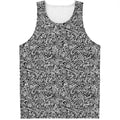 Monochrome Graffiti Hippie Pattern Print Men's Tank Top