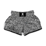 Monochrome Graffiti Hippie Pattern Print Muay Thai Boxing Shorts