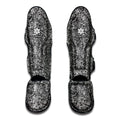 Monochrome Graffiti Hippie Pattern Print Muay Thai Shin Guards