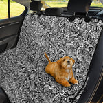 Monochrome Graffiti Hippie Pattern Print Pet Car Back Seat Cover