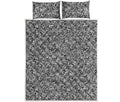 Monochrome Graffiti Hippie Pattern Print Quilt Bed Set
