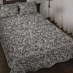 Monochrome Graffiti Hippie Pattern Print Quilt Bed Set