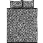 Monochrome Graffiti Hippie Pattern Print Quilt Bed Set