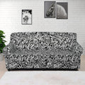 Monochrome Graffiti Hippie Pattern Print Sofa Cover