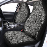 Monochrome Graffiti Hippie Pattern Print Universal Fit Car Seat Covers