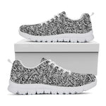Monochrome Graffiti Hippie Pattern Print White Sneakers