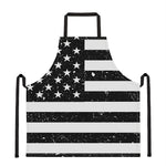 Monochrome Grunge American Flag Print Apron