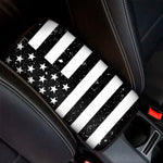 Monochrome Grunge American Flag Print Car Center Console Cover