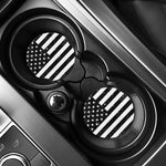Monochrome Grunge American Flag Print Car Coasters