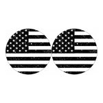 Monochrome Grunge American Flag Print Car Coasters