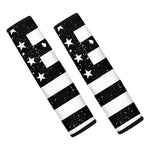 Monochrome Grunge American Flag Print Car Seat Belt Covers