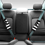Monochrome Grunge American Flag Print Car Seat Belt Covers