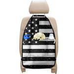 Monochrome Grunge American Flag Print Car Seat Organizers