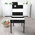 Monochrome Grunge American Flag Print Dining Chair Slipcover