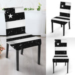 Monochrome Grunge American Flag Print Dining Chair Slipcover