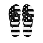 Monochrome Grunge American Flag Print Flip Flops