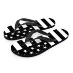 Monochrome Grunge American Flag Print Flip Flops