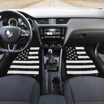Monochrome Grunge American Flag Print Front Car Floor Mats