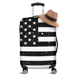 Monochrome Grunge American Flag Print Luggage Cover