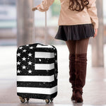 Monochrome Grunge American Flag Print Luggage Cover