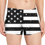Monochrome Grunge American Flag Print Men's Boxer Briefs