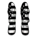Monochrome Grunge American Flag Print Muay Thai Shin Guards