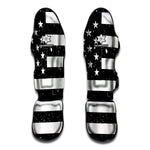 Monochrome Grunge American Flag Print Muay Thai Shin Guard
