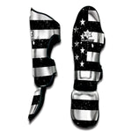 Monochrome Grunge American Flag Print Muay Thai Shin Guard