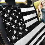 Monochrome Grunge American Flag Print Pet Car Back Seat Cover