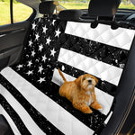 Monochrome Grunge American Flag Print Pet Car Back Seat Cover