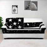 Monochrome Grunge American Flag Print Sofa Cover