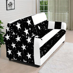 Monochrome Grunge American Flag Print Sofa Cover