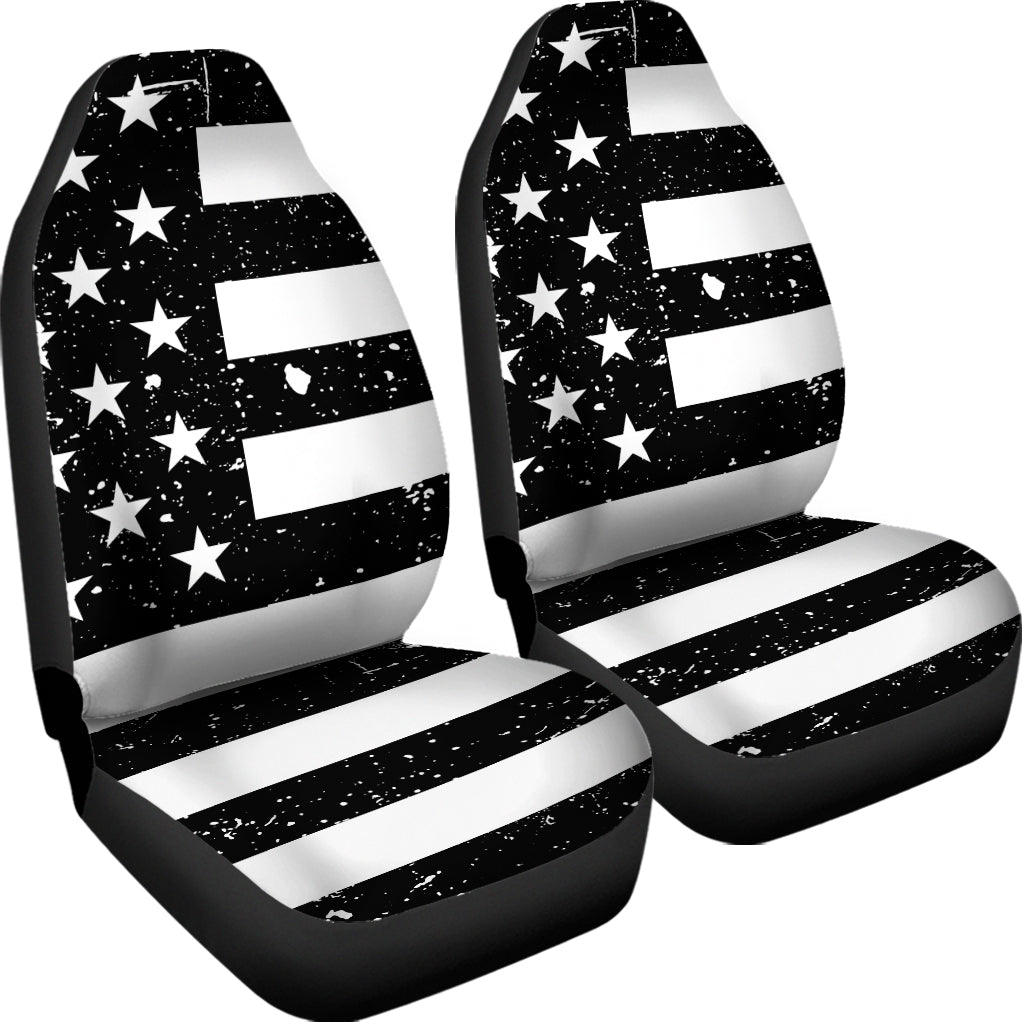 Monochrome Grunge American Flag Print Universal Fit Car Seat Covers